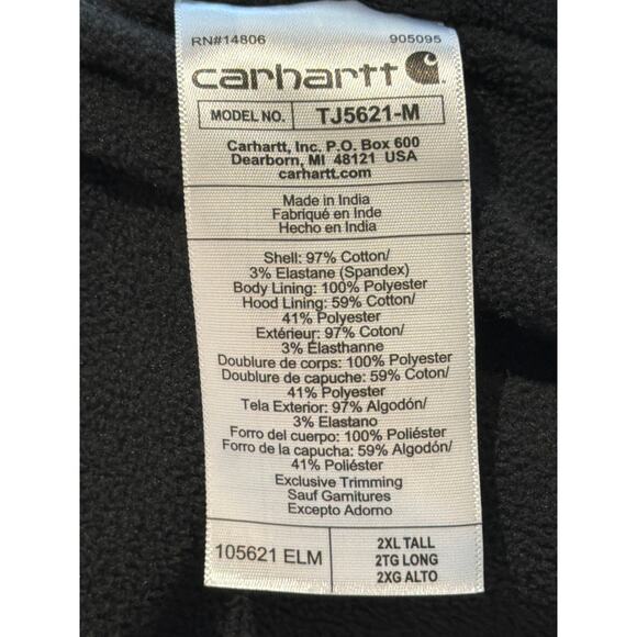 Carhartt Rugged Flex Hooded Shirt Jac Mens 2XL Flannel Fleece Lined Relaxed Fit - Picture 5 of 6